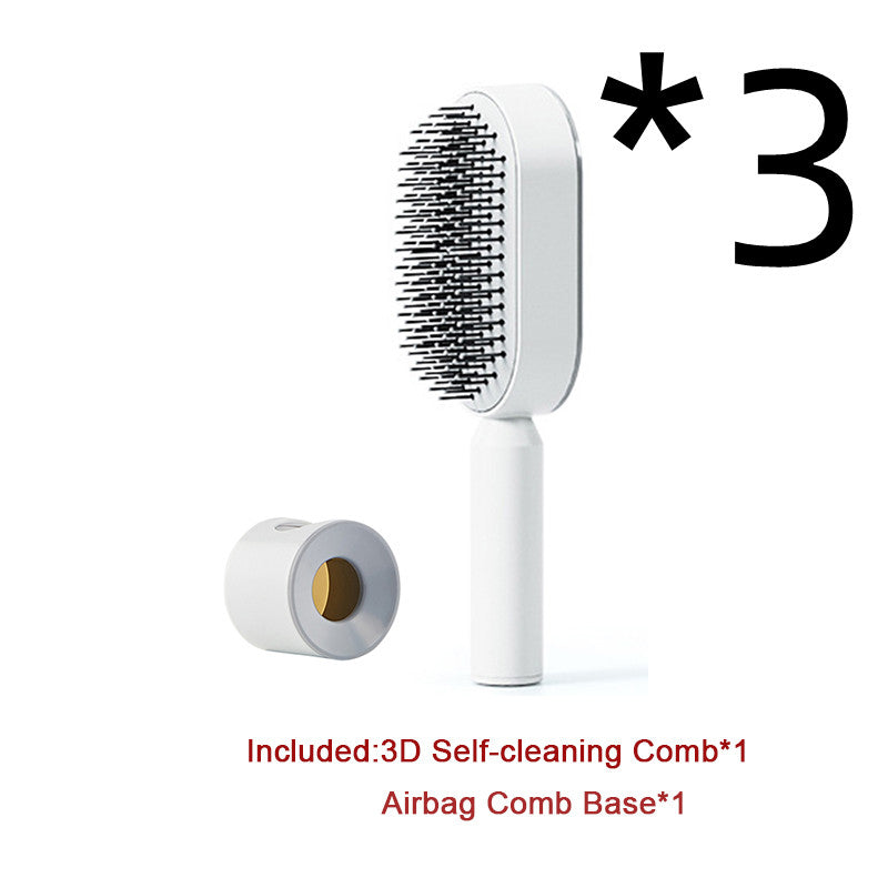 Self-Cleaning Hair Brush for Women: One-Key Cleaning, Airbag Massage, Anti-Static Hairbrush